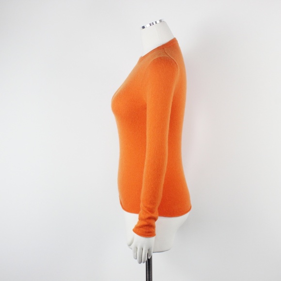 J.Crew Orange Cashmere Crewneck Fitted Sweater XS - Picture 3 of 8